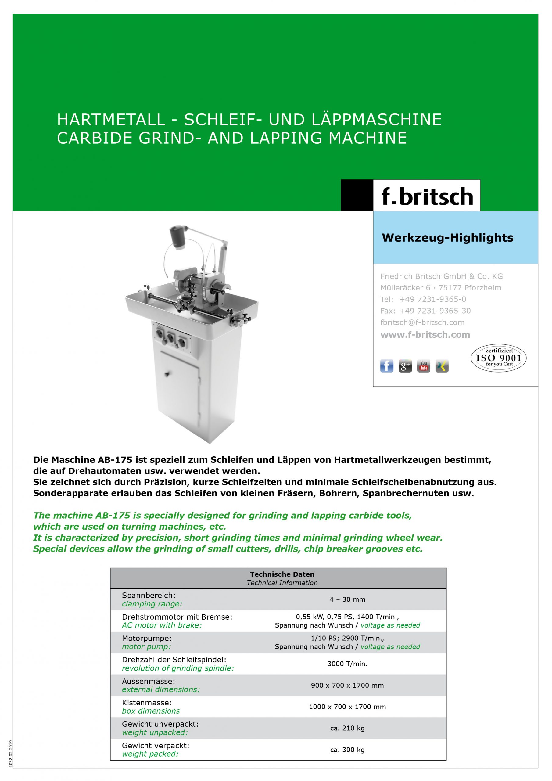Schleif und Läppmaschine