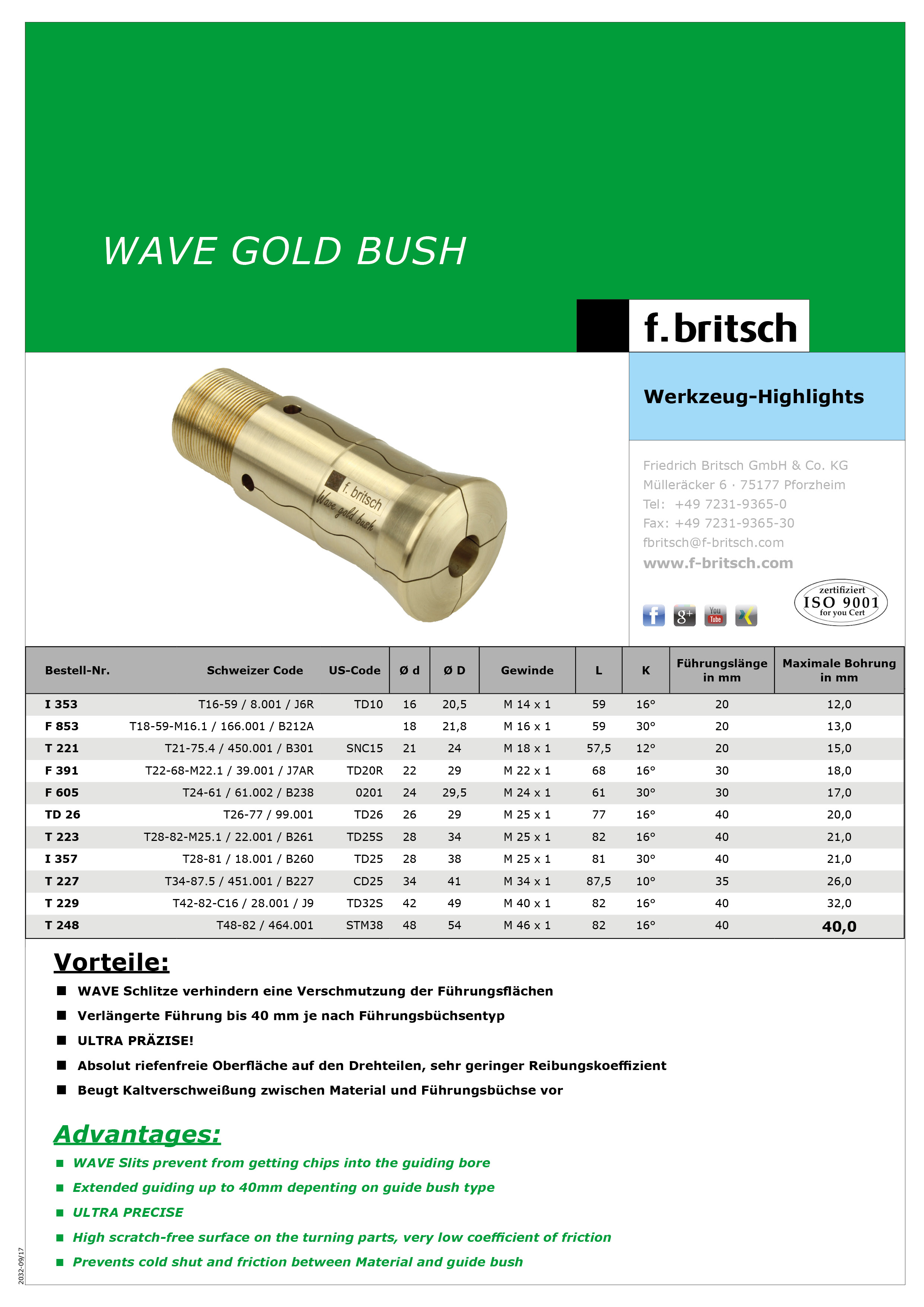 Führungsbuchse WAVE Gold