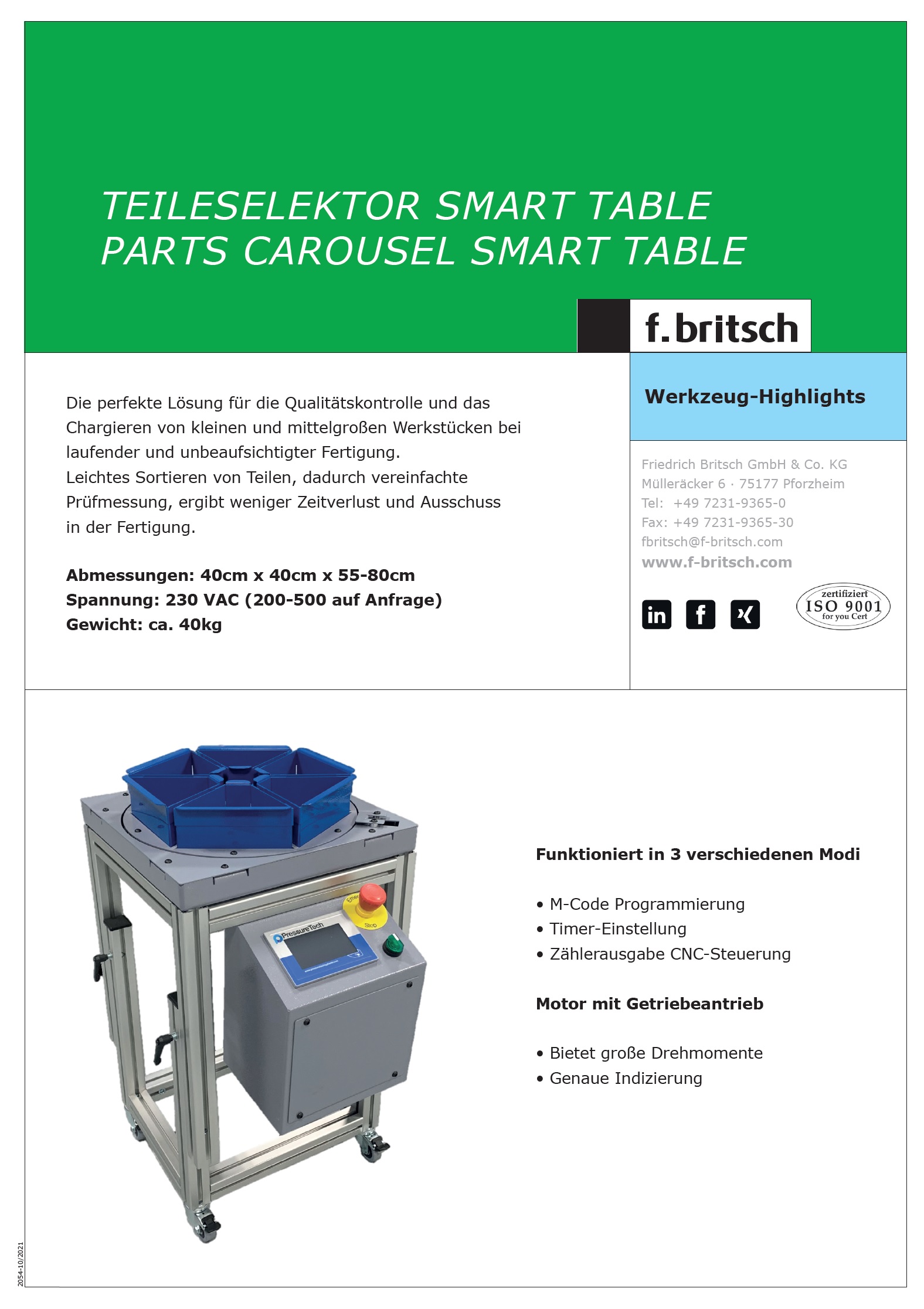 Teileselektor Smart Table Parts carousel smart table
